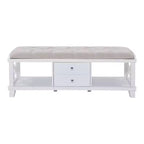 Wyndcliff White Upholstered Storage Bench - White - SEI