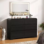 47-Inch 6-Drawer Dresser with Wood Finish