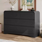 SOLACEFURNITURE 47 Wide 6 Drawers Dressers, Wood Closet Clothes Storage Dressers Organizer for Bedroom
