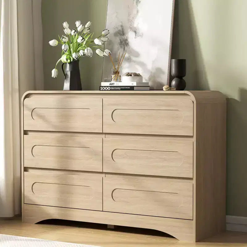 47-Inch 6-Drawer Dresser with Wood Finish