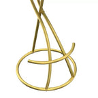 Set of 2 Round Bar Stools with S-Shaped Gold Metal Frame and Velvet Upholstered Seat