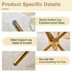 Round Glass Dining Table with Metal Legs, Seats 4 – Gold / Clear