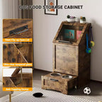 Dog Food Storage Cabinet with Feeding Station