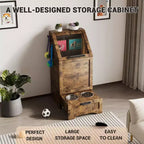 Dog Food Storage Cabinet with Feeding Station
