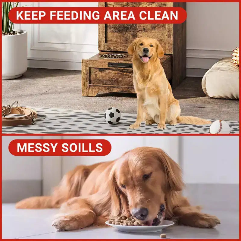 Dog Food Storage Cabinet with Feeding Station