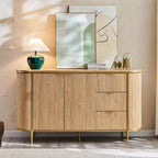 60" Fluted Sideboard Buffet Cabinet with Semi-Circular Arc Doors