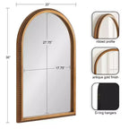 Arch Wall Mirror with Beaded Frame, 20" x 30"