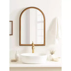 Arch Wall Mirror with Beaded Frame, 20" x 30"