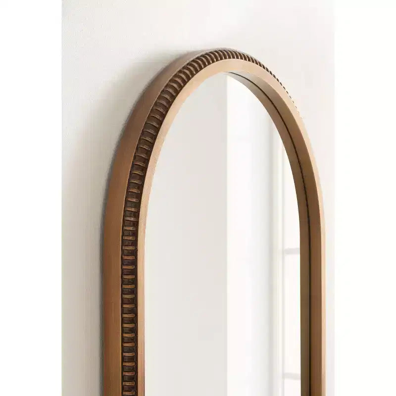 Arch Wall Mirror with Beaded Frame, 20" x 30"