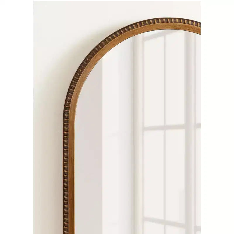Arch Wall Mirror with Beaded Frame, 20" x 30"