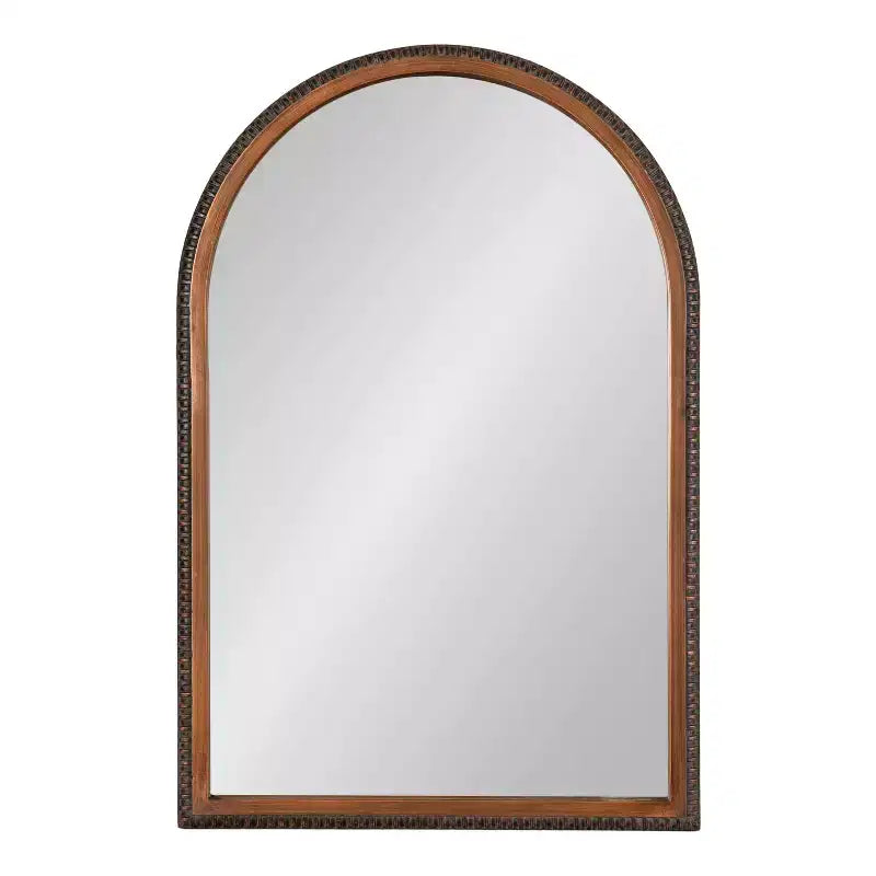 Arch Wall Mirror with Beaded Frame, 20" x 30"