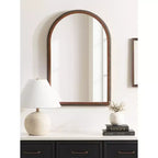 Arch Wall Mirror with Beaded Frame, 20" x 30"