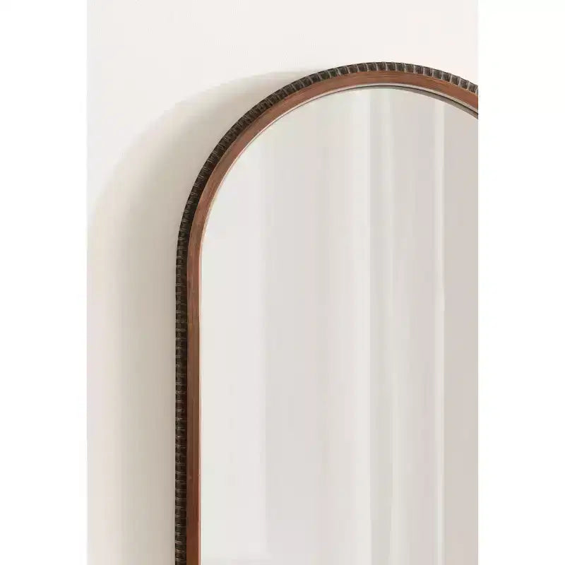 Arch Wall Mirror with Beaded Frame, 20" x 30"