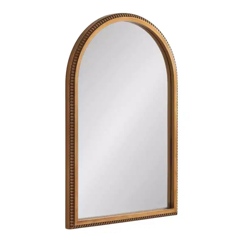 Arch Wall Mirror with Beaded Frame, 20" x 30"