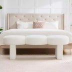 56" Upholstered Entryway Bench with 3 Round Cushions