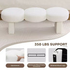56" Upholstered Entryway Bench with 3 Round Cushions