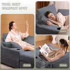 Oversized Chaise Lounge Chair with Ottoman – Corduroy Upholstered, 56.3" Sleeper Sofa