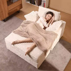 Oversized Chaise Lounge Chair with Ottoman – Corduroy Upholstered, 56.3" Sleeper Sofa