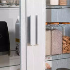 31x31x16 Inch White Wood Grain Freestanding Storage Cabinet with Glass Door