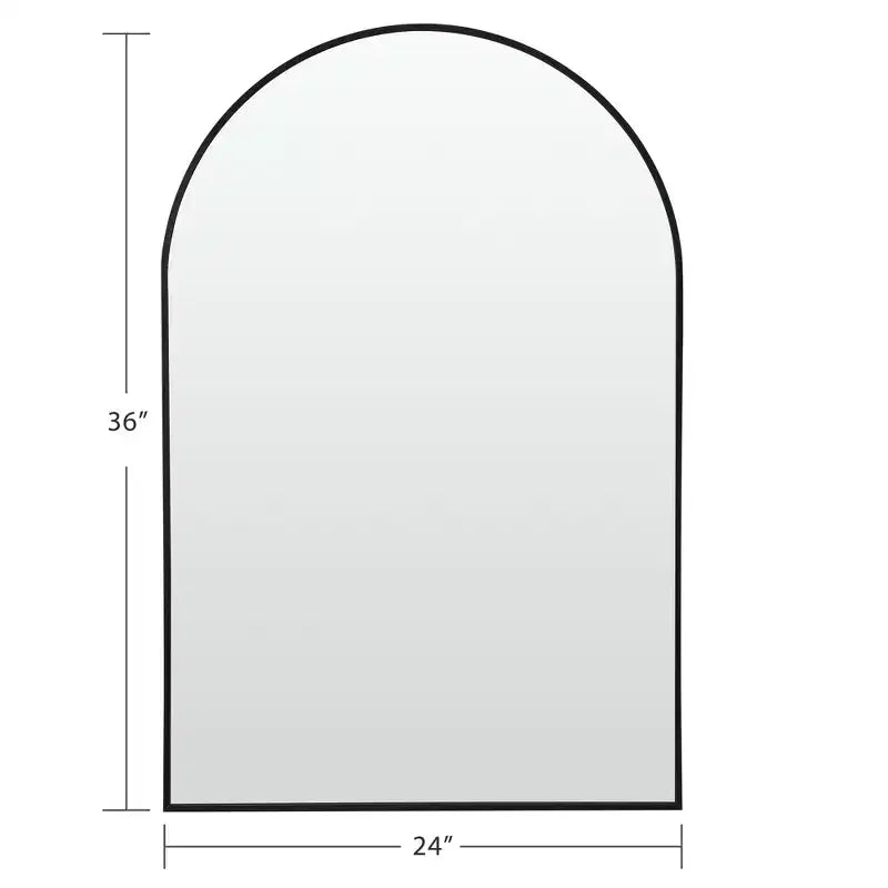 Arch Wall Mirror – Aluminum Alloy Thin Edge, 36x24in