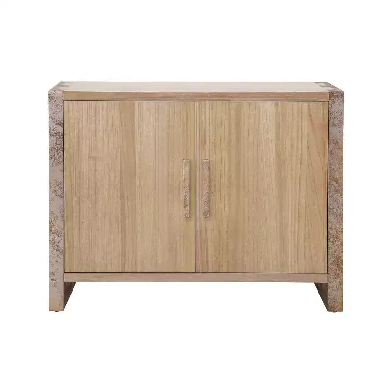 Rustic Wooden Accent Cabinet with 2 Doors and Adjustable Shelf, 39.3''W