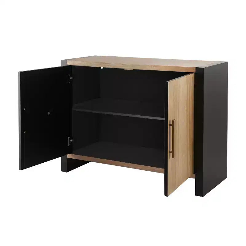 Rustic Wooden Accent Cabinet with 2 Doors and Adjustable Shelf, 39.3''W
