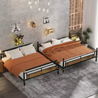 Full XL over Queen Metal Bunk Bed with Safety Guard Rails, Detachable, Black