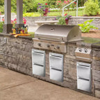 Outdoor Kitchen Drawer 13 x 21 Stainless Steel BBQ Double Drawer with Handle, Flush Mount for Patio Grill Island