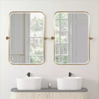 Wall-Mount Hanging Mirror with Rotating Hardware – Rounded Corner Rectangle, Double-Sided