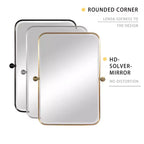 Wall-Mount Hanging Mirror with Rotating Hardware – Rounded Corner Rectangle, Double-Sided
