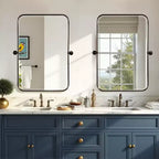 Wall-Mount Hanging Mirror with Rotating Hardware – Rounded Corner Rectangle, Double-Sided