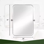 Wall-Mount Hanging Mirror with Rotating Hardware – Rounded Corner Rectangle, Double-Sided