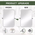 Wall-Mount Hanging Mirror with Rotating Hardware – Rounded Corner Rectangle, Double-Sided