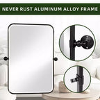 Wall-Mount Hanging Mirror with Rotating Hardware – Rounded Corner Rectangle, Double-Sided