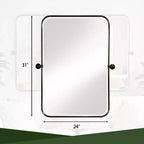 Wall-Mount Hanging Mirror with Rotating Hardware – Rounded Corner Rectangle, Double-Sided