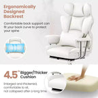 Executive Office Chair with Footrest, Ergonomic High Back, Reclining, White