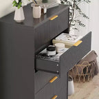 5-Drawer Fluted Dresser with Gold Handles
