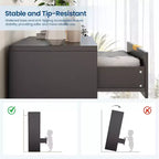 5-Drawer Fluted Dresser with Gold Handles