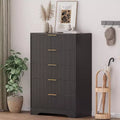 Dresser for Bedroom - Chests of Drawers with 5 Drawers Modern Dresser for Closet Fluted Wide TV Stand Clothes Closet Storage for Bedroom Hallway