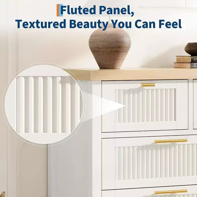 7-Drawer Dresser with Fluted Design