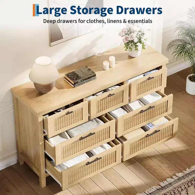 7-Drawer Dresser with Fluted Design