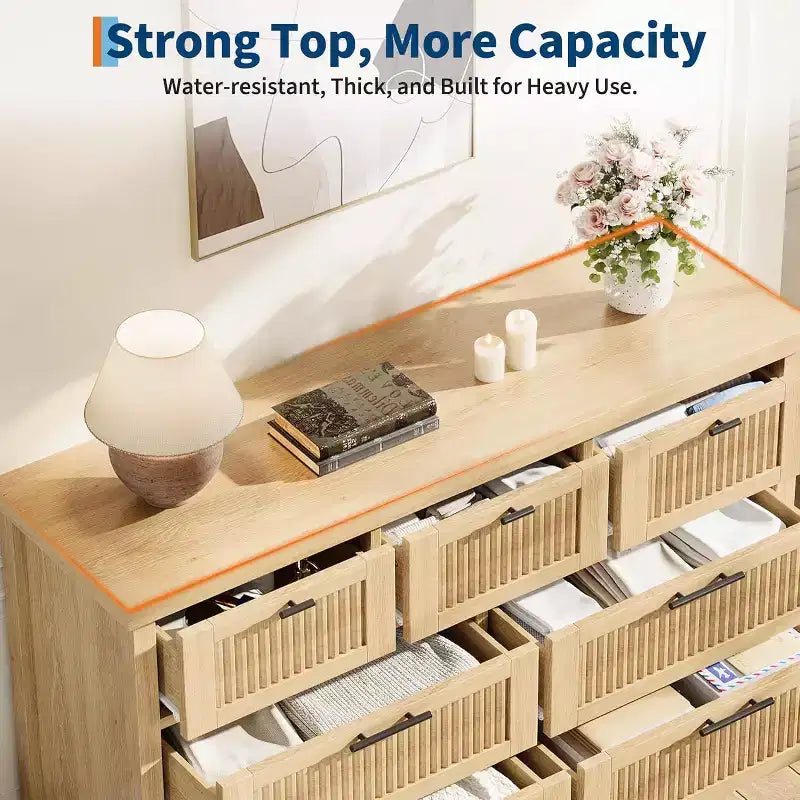 7-Drawer Dresser with Fluted Design