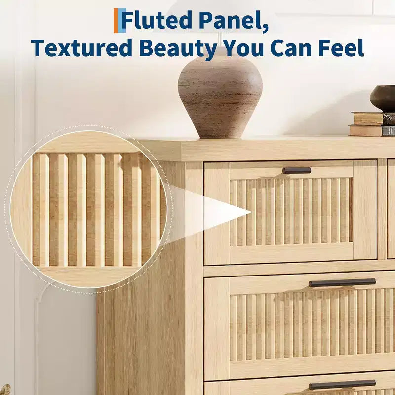 7-Drawer Dresser with Fluted Design