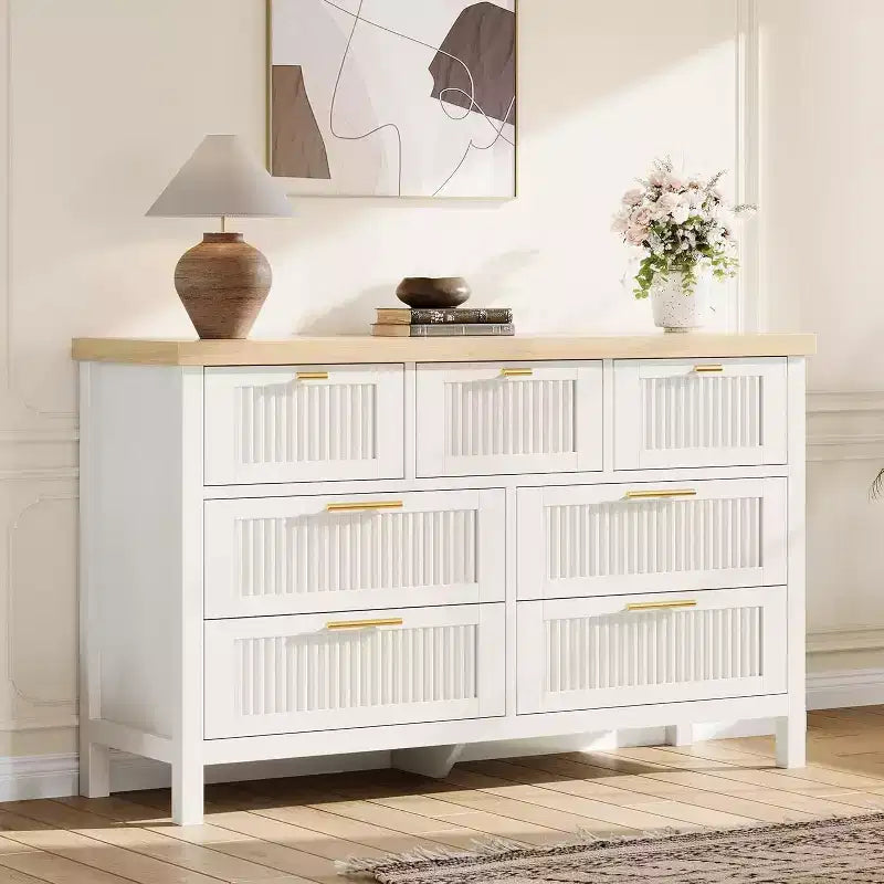 7-Drawer Dresser with Fluted Design