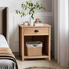 Karl Home 1-Drawer Beige MDF (Medium-Density Fiberboard) 22.05in. W Nightstands
