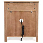 Beige MDF Nightstand with 1 Drawer and Lower Shelf