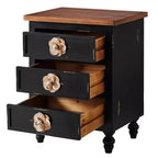 Modern Bedroom Nightstand With 3 Drawers, Wood Sofa Side Table, Accent Bedside Table for Small Space, Narrow End Table for Living Room Bedroom