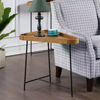HomeStock 24 in.H Black Color Triangle Metal Table Top End Table 1 -piece