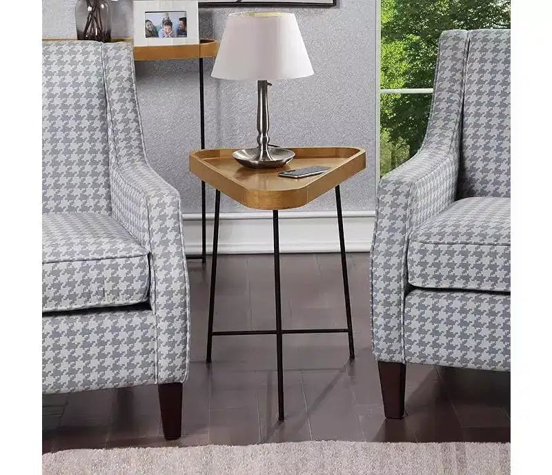 24 in. H Black Triangle Metal End Table