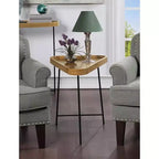 24 in. H Black Triangle Metal End Table